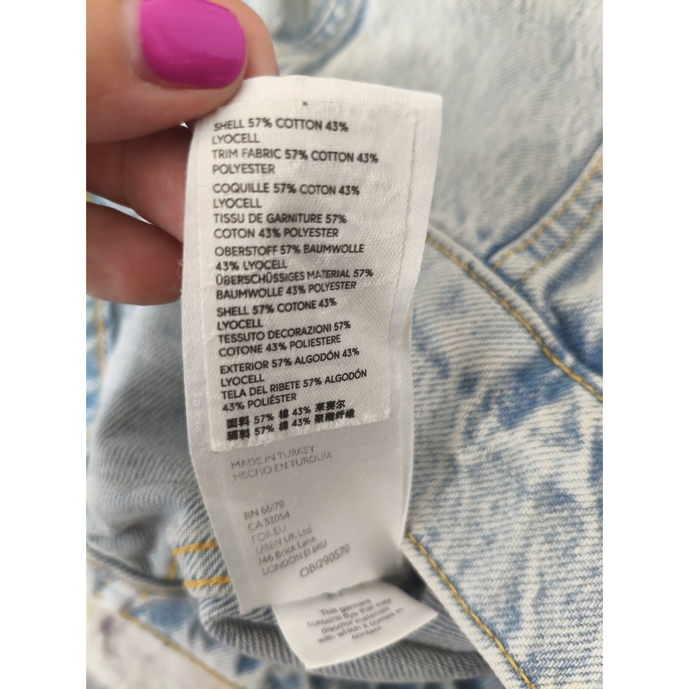 Free People Womens Brando Denim Jacket Size Small acid washed 90s Skater Retro - Picture 8 of 10